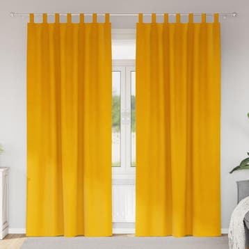 vidaXL Gordijnen 2 st Mosterdgeel 140 x 225 cm fluweel, Verzenden, Nieuw