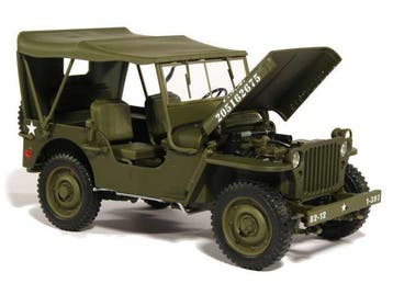 Welly 1:18 - Model militair voertuig - Jeep 1/4 Ton Army