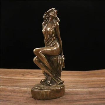 Beeldje - Vintage Bronze Lady Sculpture - Brons