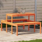 vidaXL Picknicktafel 110x134x75 cm massief grenenhout, Verzenden, Nieuw