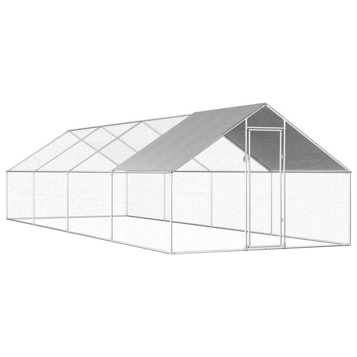 vidaXL Kippenhok 2,75x8x1,92 m gegalvaniseerd staal, Animaux & Accessoires, Rongeurs & Lapins | Cages & Clapiers, Envoi