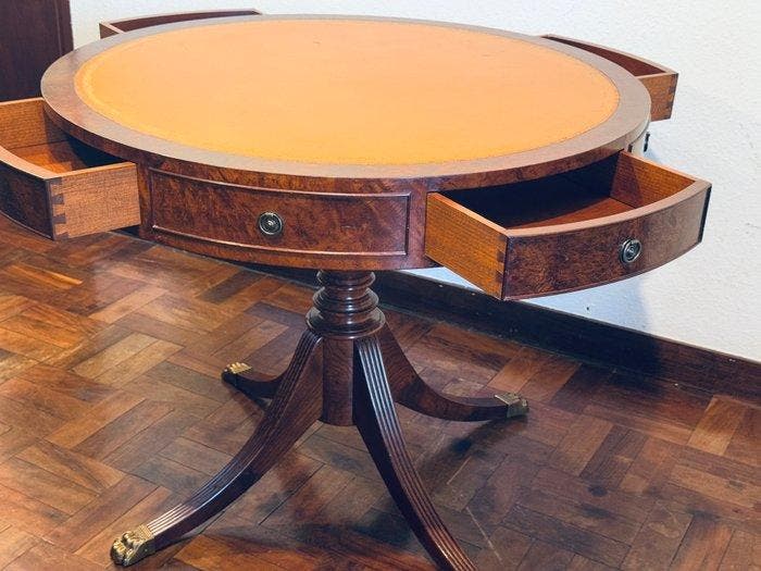 Tafel - Mahonie - 4 lades + simulaties, Antiek en Kunst, Curiosa en Brocante