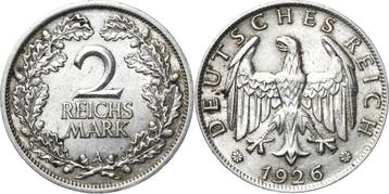 2 Reichsmark 1926 Kleinmunten, Verzenden