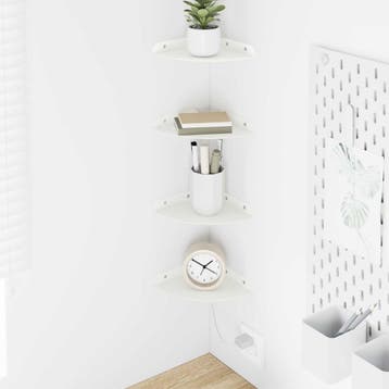 vidaXL Hoek Plank 4 st Wit 15 x 15 x 2 cm, Verzenden