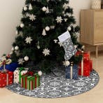 vidaXL Kerstboomrok luxe met sok 150 cm stof grijs, Diversen, Verzenden, Nieuw
