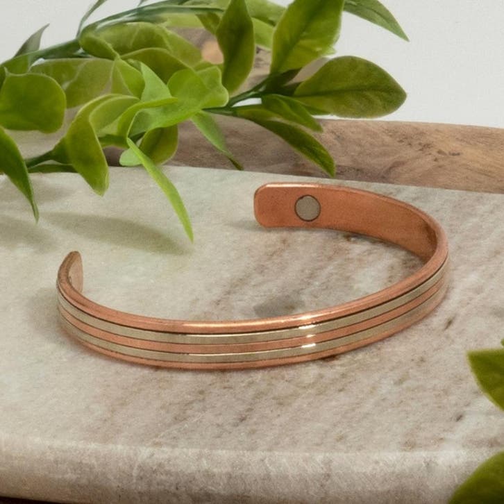 Koperen gezondheids-klemarmband met 2 magneten, Sports & Fitness, Produits de santé, Wellness & Bien-être, Enlèvement ou Envoi