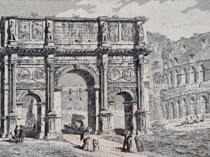 Domenico Amici (1808-1871) - Lotto di 14 incisioni di Roma, Antiek en Kunst, Antiek | Overige Antiek