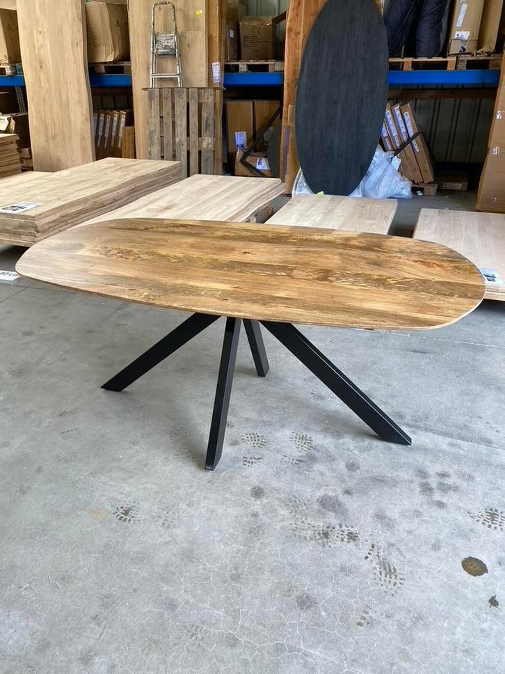 Runa eettafel mangohout, Deens ovaal (nieuw, outlet), Maison & Meubles, Tables | Tables à manger