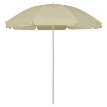 vidaXL Strandparasol 240 cm zandgeel, Tuin en Terras, Verzenden, Nieuw