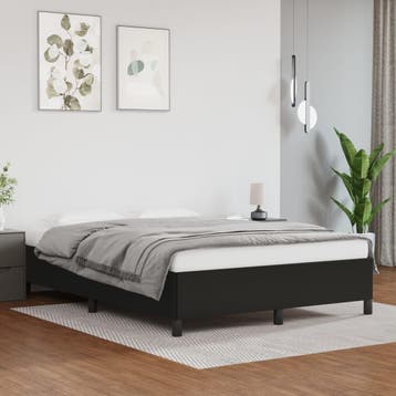 vidaXL Bedframe zonder matras 140x200 cm kunstleer zwart, Verzenden, Nieuw