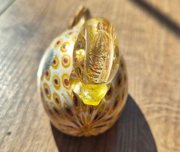Statue, Murano Bucella Cristalli Glazen Eend - 7 cm - Verre, Antiek en Kunst