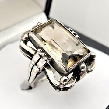 Argent - Bague - Art déco