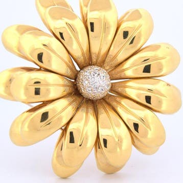 Broche - 18 carats Or jaune - 0.30ct. tw. Diamant