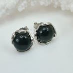 Zilver - Oorbellen - Natuurlijke onyx, Antiquités & Art
