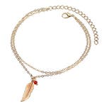 Fako Bijoux - Enkelbandje - Enkelsieraad - Veertje Duo -, Handtassen en Accessoires, Enkelbandjes en Enkelkettinkjes, Verzenden