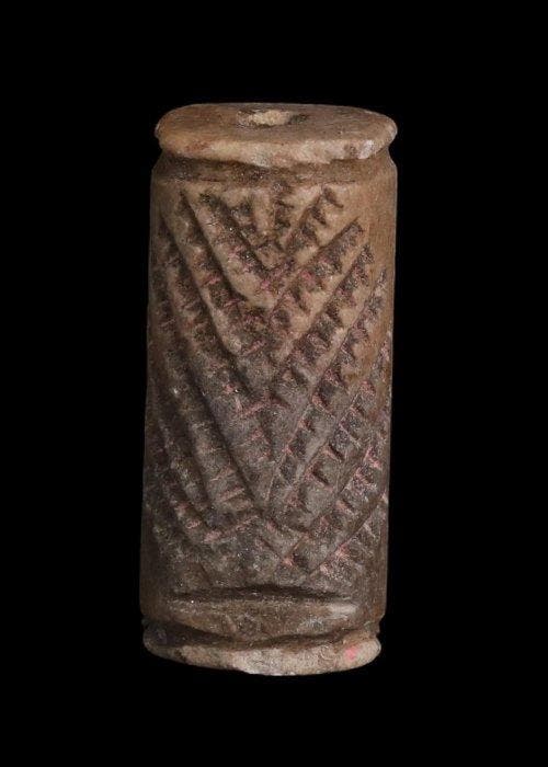 Mesopotamisch Brown Hardstone Cylinder seal, Antiek en Kunst, Antiek | Overige Antiek