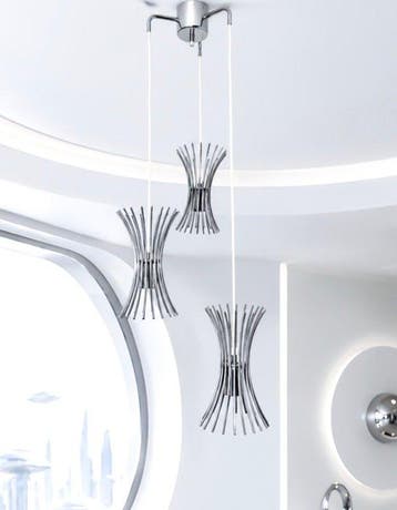 Lampe à suspendre - Métal - Lampe trois corps suspendus en