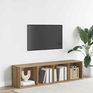 vidaXL Boekenkast/tv-meubel 36x30x143cm bewerkt hout, Huis en Inrichting, Kasten | Wandmeubels, Verzenden, Nieuw