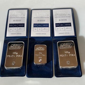 250 grams - 2 x 100g + 1 x 50 g - Zilver .999 - Albino