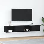 vidaXL Tv-kasten 2 st 80x31x25,5 cm spaanplaat zwart, Huis en Inrichting, Verzenden, Nieuw