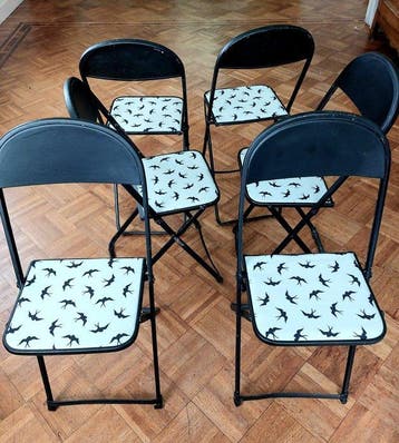 Oda - Chaise pliante - Acier - Un ensemble de six chaises