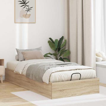 vidaXL Ottoman Bedframe Sonoma Eik 193 x 90 x 25 cm, Verzenden, Nieuw