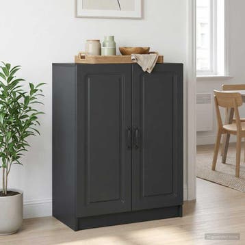 vidaXL Dressoir Zwart 66 x 34,5 x 87 cm Bewerkt hout, Verzenden, Nieuw