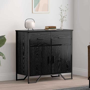 vidaXL Dressoir Zwart Eiken 79,5 x 35,5 x 74,5 cm, Verzenden