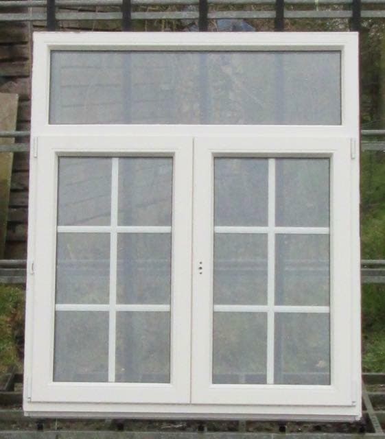 pvc raam , chassis van 139 x 162  wit / steengrijs, Doe-het-zelf en Bouw, Raamkozijnen en Schuifdeuren, Inclusief glas, Nieuw