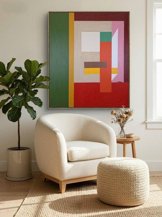 M. Chiera - Grid.NO RESERVE. XL, Antiek en Kunst, Kunst | Schilderijen | Modern