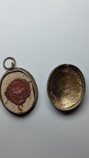 Reliekhouder - Metaal, Glas, Textiel - 1800-1850 - Uit het, Antiek en Kunst