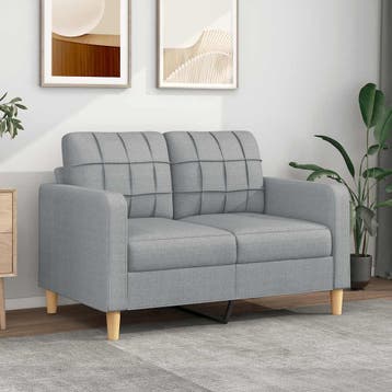 vidaXL Tweezitsbank / zetel 120 cm stof lichtgrijs, Maison & Meubles, Canapés | Salons, Verzenden