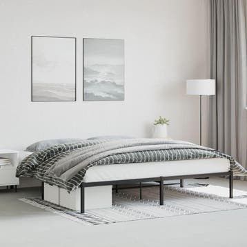 vidaXL Bedframe metaal zwart 200x200 cm, Verzenden, Nieuw