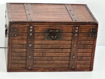 Doos - Koloniale Stijl - Hout, metaal - Opbergkist/Reiskist