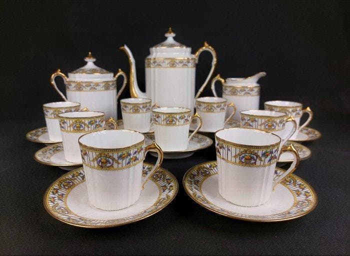 Chabrol et Poirier - Koffieservies (21) - Corbeille de, Antiquités & Art, Antiquités | Verre & Cristal