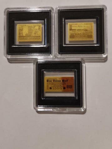 Tsjaad. 3000 Francs CFA 3 x Gold Bar 1/1000 oz Mauerfall