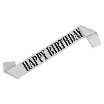 Zilveren Sjerp Happy Birthday, Verzenden, Nieuw