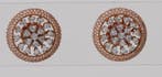 Cocktail oorbellen - 14 karaat Roségoud - 1.52ct. tw.