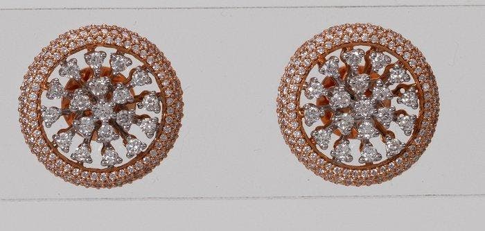 Cocktail oorbellen - 14 karaat Roségoud - 1.52ct. tw., Bijoux, Sacs & Beauté, Bijoux anciens