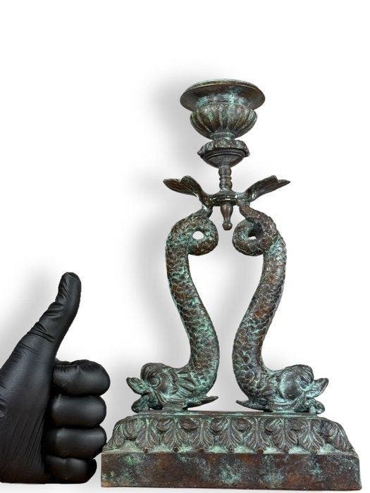 Kaarsenhouder Renaissancestijl smaak - 32 cm - Metaal -, Antiek en Kunst, Kunst | Designobjecten