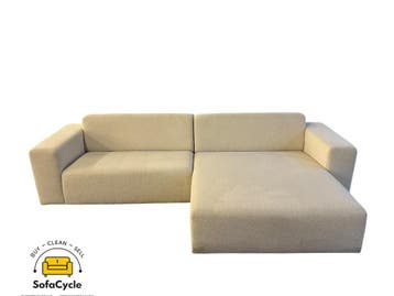 Hoekzetel beige in bouclé, extra breed, hoek R – overstock, Verzenden, Nieuw