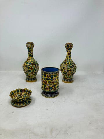 Vase - Laiton, Émail, Cuivre - Chine - Millefleurs -