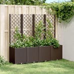 vidaXL Plantenbak met latwerk 160x40x140 cm polypropeen, Verzenden, Nieuw