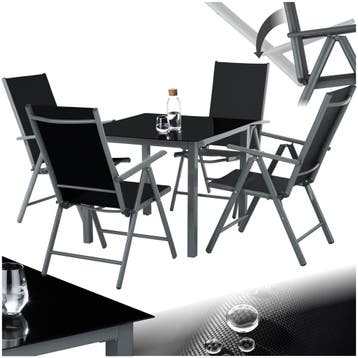 Aluminium zitgroep 4+1 - antraciet, Tuin en Terras, Verzenden, Nieuw