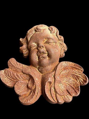 sculptuur, Engel hoofd fragment / gietijzer - 17 cm - IJzer