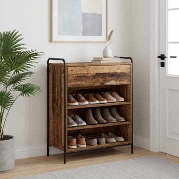 vidaXL Schoenenkast 76 x 36,5 x 93 cm Bewerkt hout Oud hout, Verzenden, Nieuw