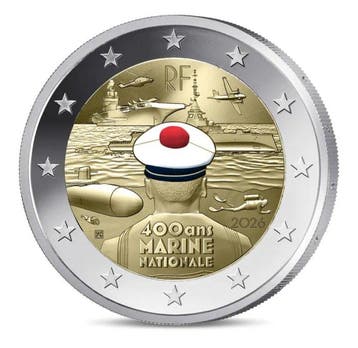 Frankrijk. 2 Euro 2026 Marine Nationale Proof (Zonder