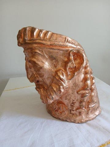 Agamemnon, King of Mycenae - in bronze leaf