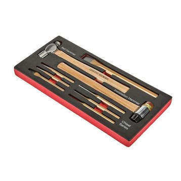 Montagehamer – steenbeitel – centerpons – pendrijver set 9, Ophalen of Verzenden, Nieuw