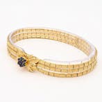 Armband - 18 karaat Geel goud - Saffier, Bijoux, Sacs & Beauté, Bracelets